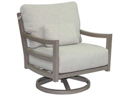 Castelle Roma Deep Seating Aluminum Swivel Rocker Lounge Chair with One Kidney Pillow