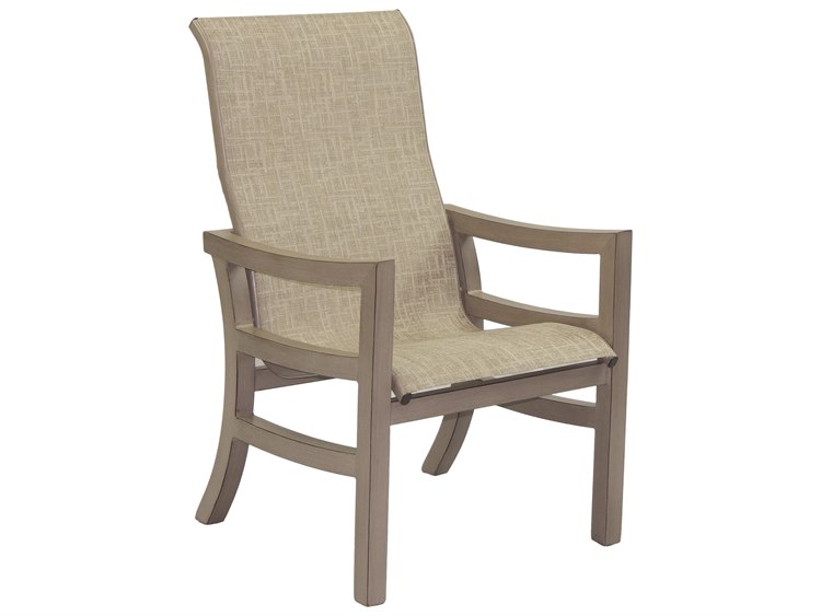 Castelle Roma Sling Dining Aluminum Outdoor Patio Dining Arm Chair
