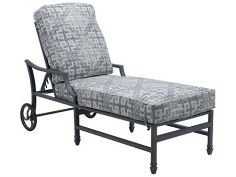 Castelle Lancaster Cushion Dining Aluminum Adjustable Chaise Lounge