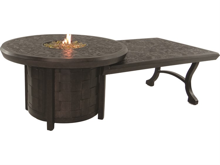 Castelle Classical Cast Aluminum 40 Round Firepit With 48 X 32 Coffee Table And Lid Ccf4048wl