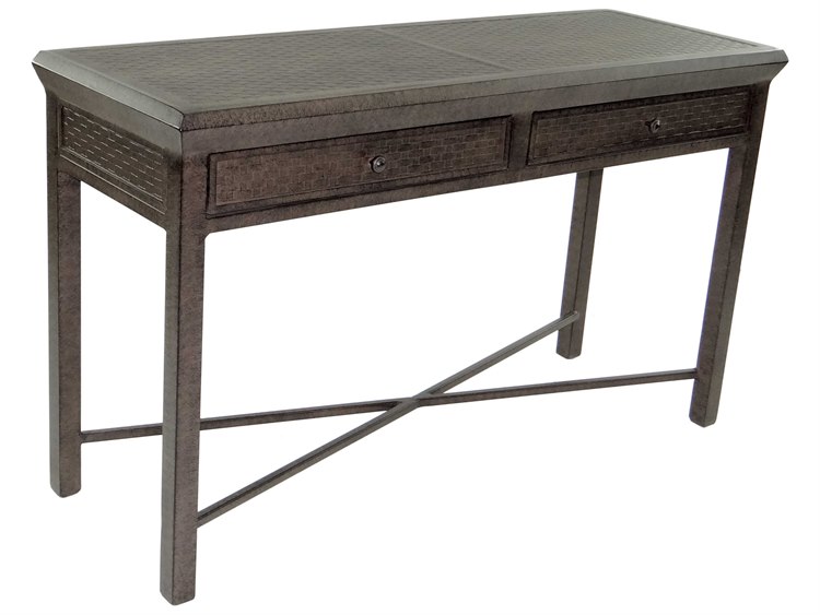 Castelle Classical Cast Aluminum 54 56w X 18 20d Rectangular Console Table With Drawers Pfcrl1854