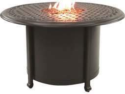 Castelle Vintage Cast Aluminum 38 Round Coffee Table with Firepit and Lid