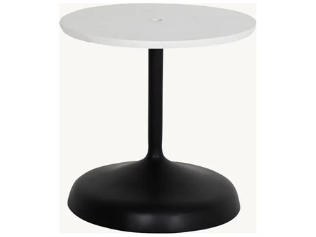Castelle Tulip Aluminum Contemporary 26" x 24.5" Oval Umbrella Base End Table
