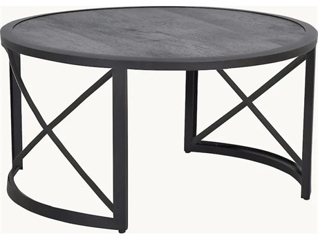 Castelle Saxton Aluminum 36'' Round Coffee Table with Xaria Cast Pattern