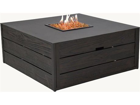 Castelle Natures Wood Aluminum 42'' Wide Square Coffee Fire Pit Table