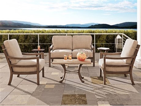 Castelle Roma Deep Seating Aluminum Outdoor Patio Lounge Set