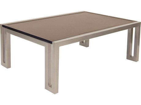 Castelle Icon Cast Aluminum 48-50W x 32-35.5D Rectangular Coffee Table
