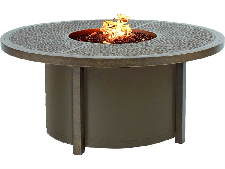 Castelle Altra Firepit Aluminum 49 Round Classical Coffee Table with Firepit and Lid