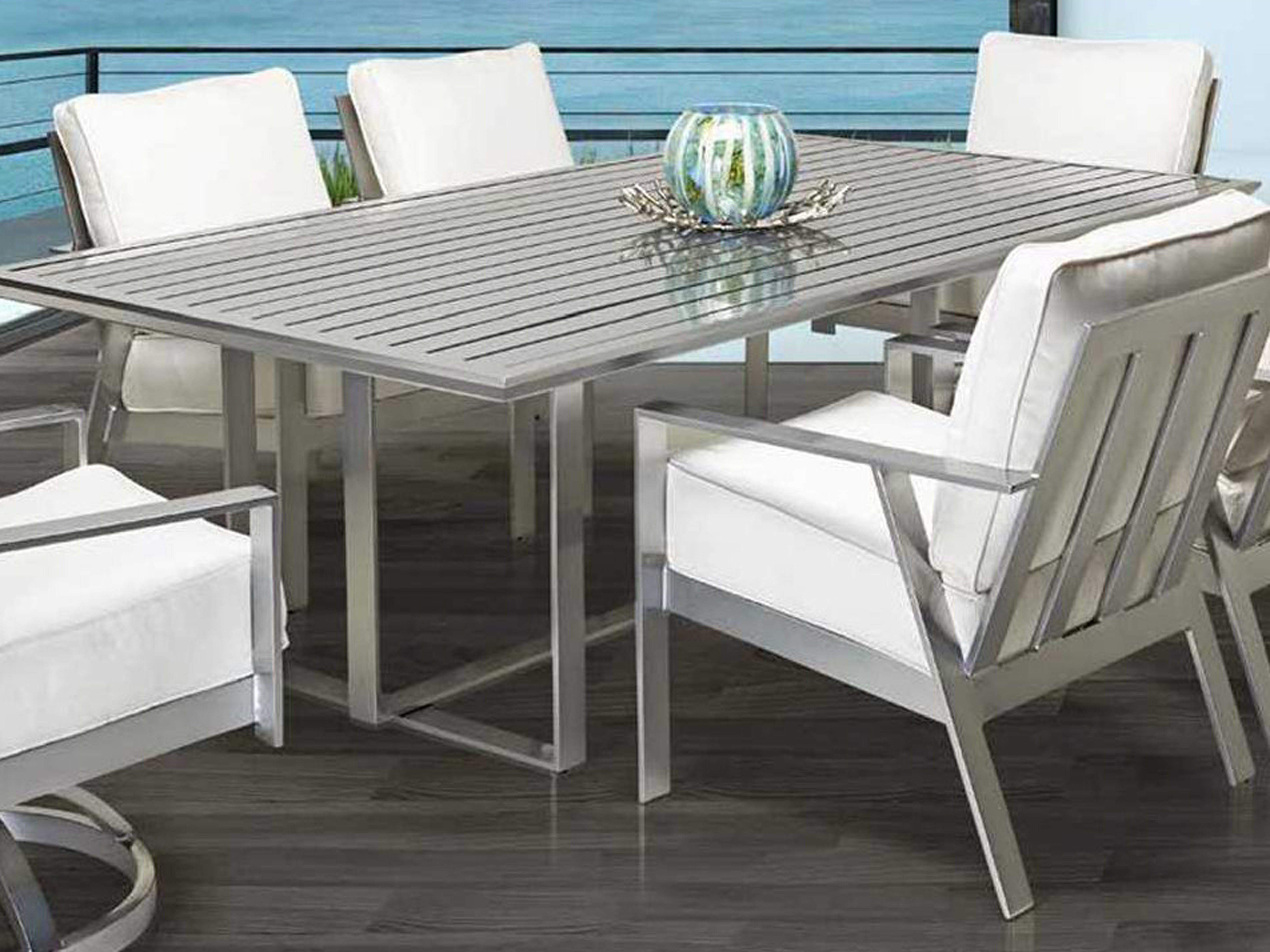 Castelle Moderna Cast Aluminum 84 x 42 Rectangular Dining Table | PFHRDK84