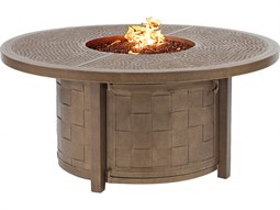 Castelle Classical Cast Aluminum 49 Round Coffee Table with Firepit And Lid