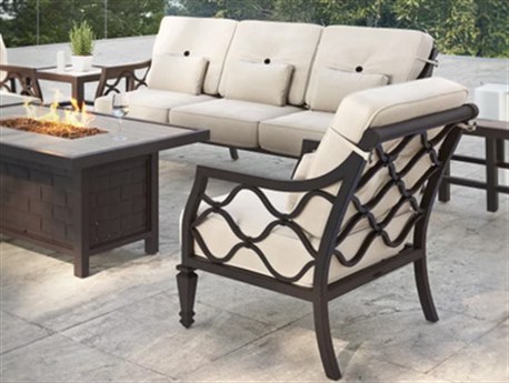 Castelle Villa Bianca Deep Seating Cast Aluminum Outdoor Patio Lounge Set