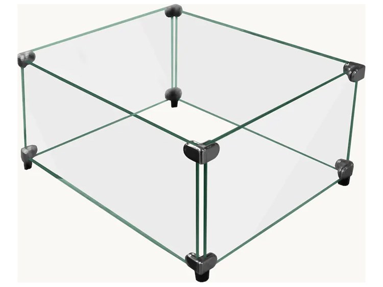 Castelle Square Glass Wind Guard for 44'' Firepits