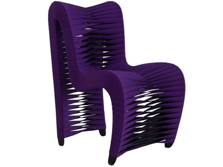 Phillips Collection Seat Belt Purple Upholstered Side Dining Chair