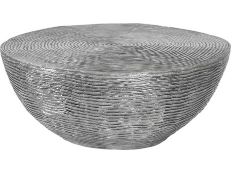 Phillips Collection Round Metal Black Silver Coffee Table
