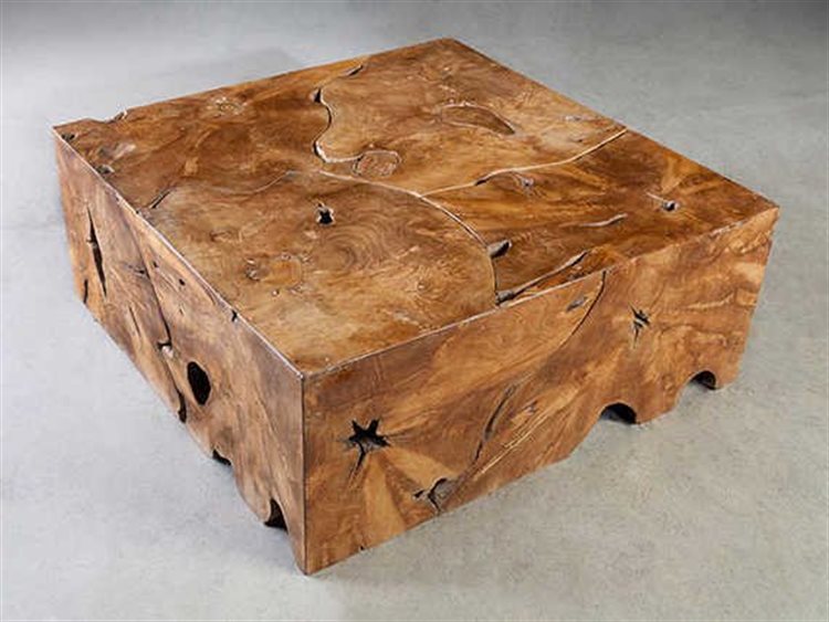 Phillips Collection 39" Square Wood Natural Coffee Table PHCID65145