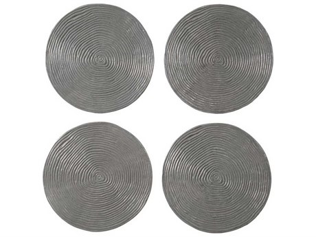 Phillips Collection Ripple Wall Disc Resin Polished Aluminum 3D Wall Art Set of 4