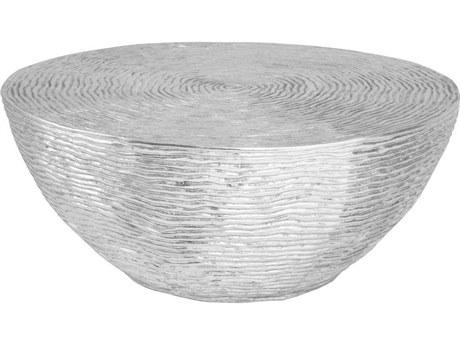 Phillips Collection Round Resin Silver Leaf Coffee Table