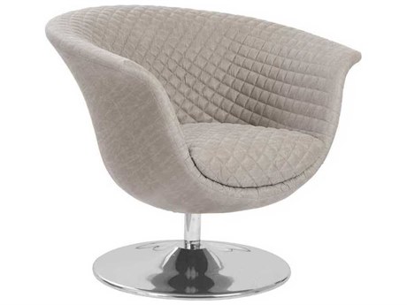 Phillips Collection Swivel Gray Fabric Accent Chair