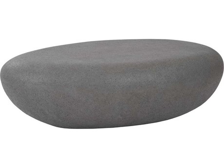 Luxecor Oval Resin Charcoal Stone Coffee Table