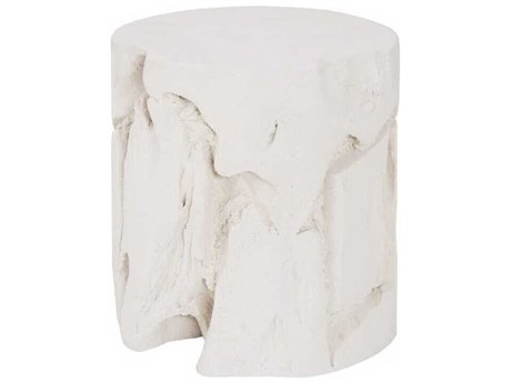 Luxecor White Stone Accent Stool