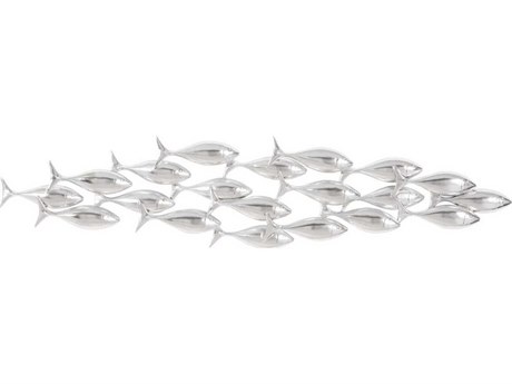 Phillips Collection Silver School of Fish Wood Wall Art