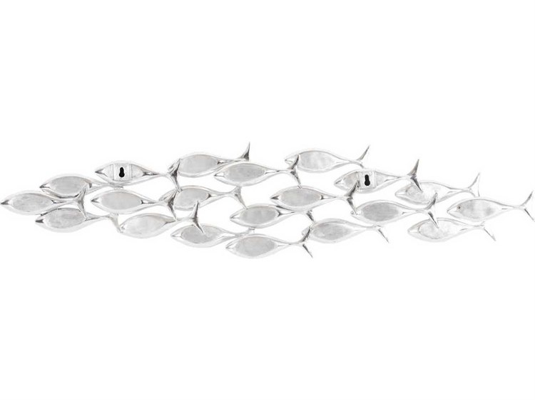 Phillips Collection Silver School of Fish Wood Wall Art PHCPH110576