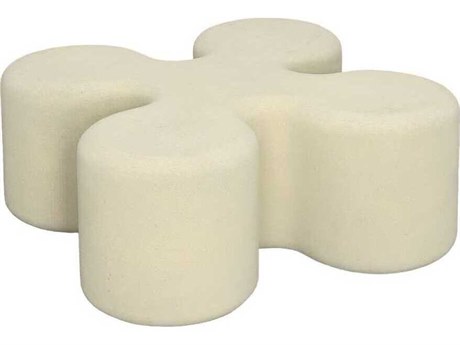 Phillips Collection Clover Resin Roman Stone Off White Coffee Table