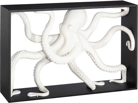 Phillips Collection Octo Framed Rectangular Wood White Black Console Table