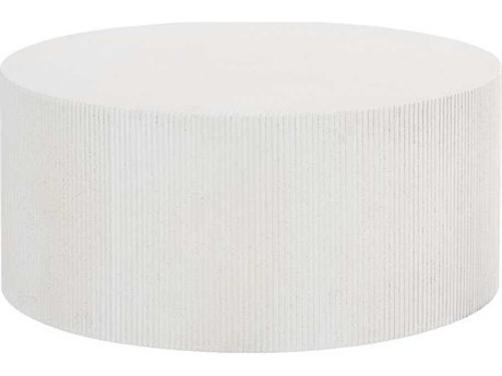 Phillips Collection Groovy Round Resin White Stone Coffee Table