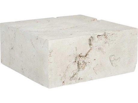 Luxecor Formation Square Resin Roman Stone Off White Coffee Table
