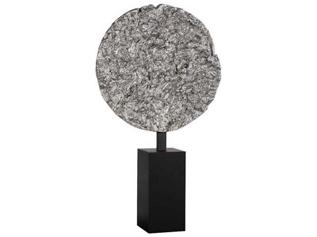 Phillips Collection Silver Leaf Black Cast Colossal Root On Stand Sculpture