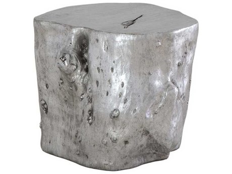 Phillips Collection Silver Leaf Accent Stool