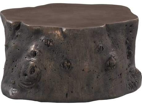 Luxecor Log Round Wood Bronze Coffee Table