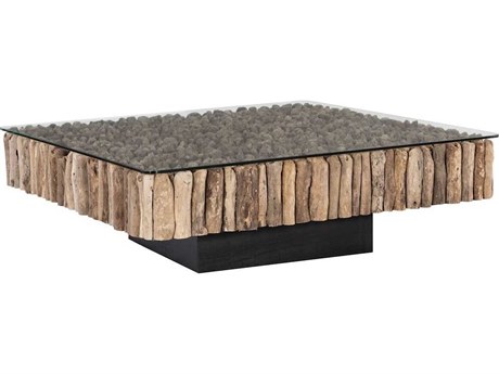 Phillips Collection Square Glass Natural Coffee Table