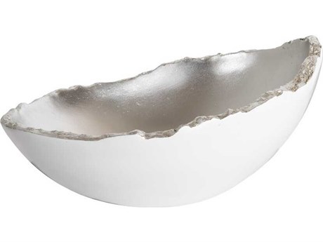 Phillips Collection Dann Foley Silver Leaf / Pearl White Decorative Broken Egg Bowl
