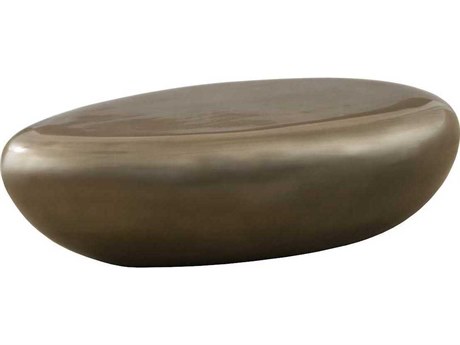 Luxecor Oval Resin Polished Bronze Coffee Table