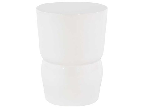Phillips Collection Outdoor Gel Coat White Accent Stool