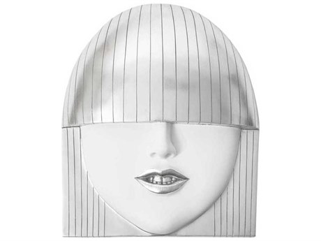 Phillips Collection White and Silver Leaf Smile Large Fashion Faces 3D Wall Art