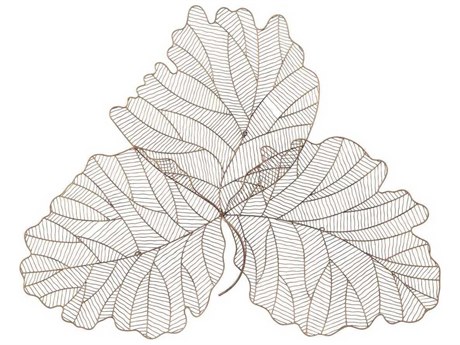 Phillips Collection Tri Leaf Copper/Black Large Metal Wall Art