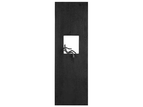 Phillips Collection Atlas Rectangular Black Metal Wall Art Wood