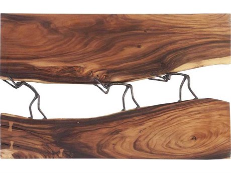 Luxecor Atlas River Natural Chamcha Wood Metal Wall Art