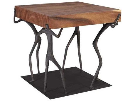 Phillips Collection Square Wood Natural Black End Table