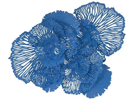 Luxecor Flower Blue Metal Wall Art