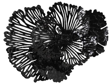 Luxecor Black 25" Flower Metal Wall Art