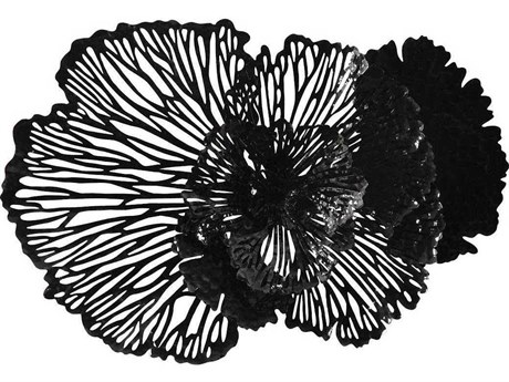 Luxecor Black 43" Flower Metal Wall Art