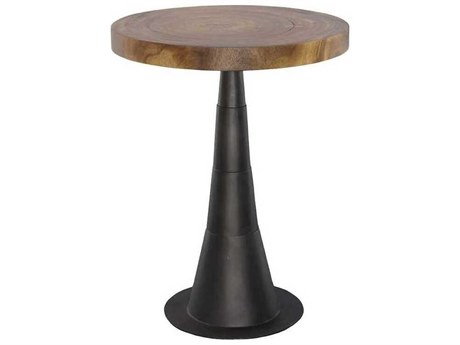 Luxecor Chuleta Black Brown Round Wood Bar Table
