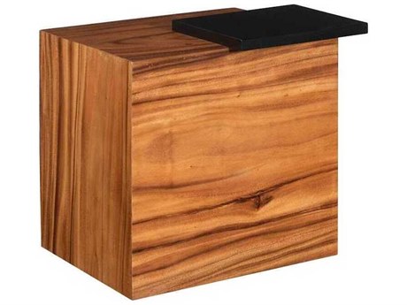 Phillips Collection Plateau Rectangular Wood Natural Brown Black End Table