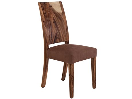 Luxecor Acacia Wood Natural Upholstered Side Dining Chair