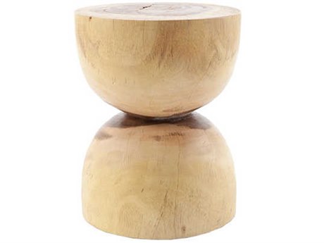Phillips Collection Hourglass Round Wood Brown End Table