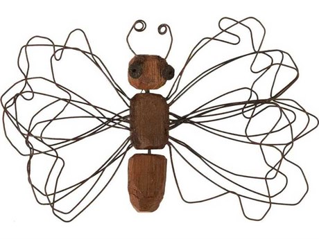 Phillips Collection Wire Wing Butterfly Small Metal Wall Art Wood